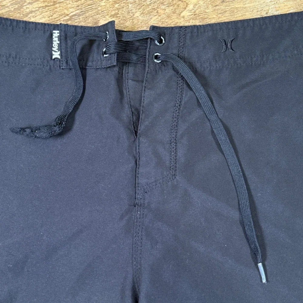 Hurley Board Shorts Men 33 Black Cargo Recycled Polyester Swim Trunks Surfwear